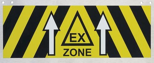 DENIOS Ex-Zonen-Kennzeichnungsschild aus Edelstahl, 270 x 110 mm, Ex-Zone, 217912