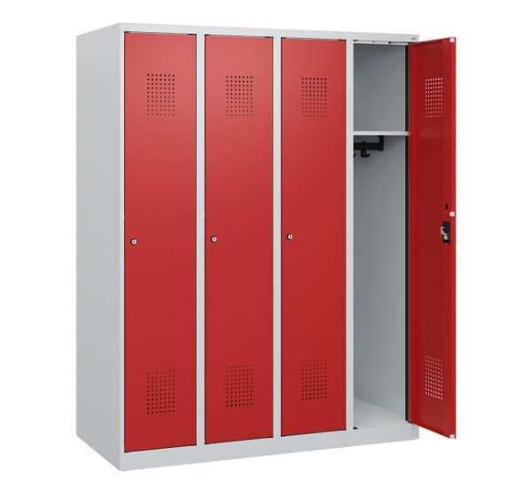 C+P Spind Evolo PLUS, 4 Abteile, 1530x1200x500mm, 7035/3000, Zylinderschloss, 0490005-40 S10024