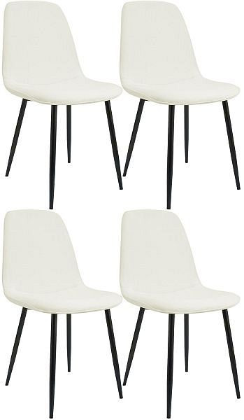CLP 4er Set Esszimmerstuhl Maryam Stoff, creme, 327439