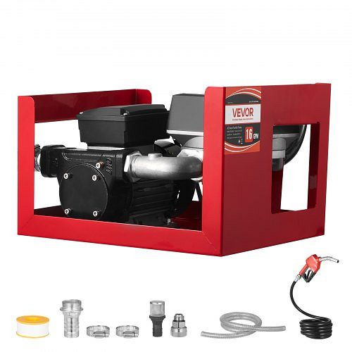 VEVOR elektrische Diesel-Transferpumpe, 60L/min, mit Durchflussmesser, 2 Schläuchen, 13,7m Förderhöhe, für Kerosin/Biodiesel, JLCYB60LMINLI82HB001V2