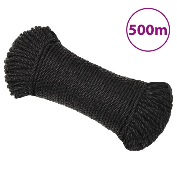 vidaXL Arbeitsseil Schwarz 8 mm 500 m Polypropylen, 153010
