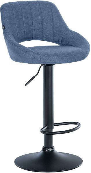 CLP Barhocker Milet Stoff schwarz, blau, 321284, 4251756482237
