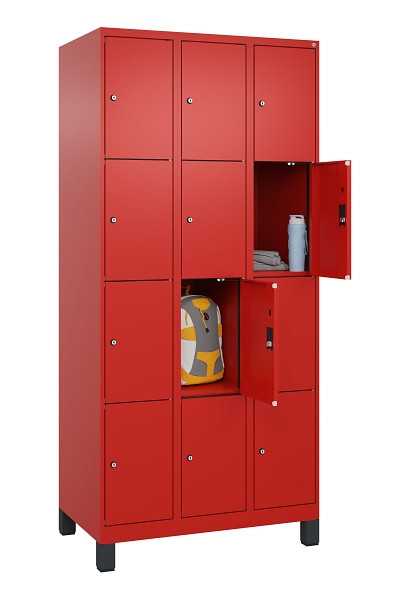 C+P Schließfachschrank Evolo PLUS, mit Füßen, 12 Fächer, 1950x900x500mm, 3020/3, 049010-304 S10025