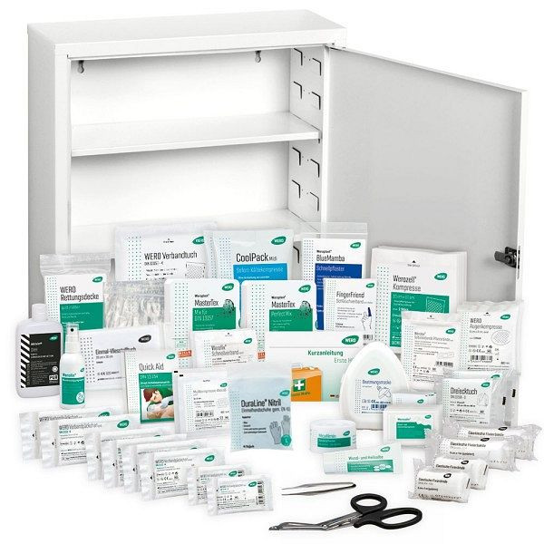 WERO Verbandschrank MaxiTrio 400 mit Füllung DIN 13157 Allround Plus, 205229