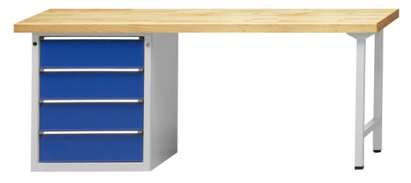 ANKE Werkbänke Kombiwerkbank, Modell 828 V, 2000 x 700 x 890 mm, RAL 7035/5010, KSP 40 mm, 410.917