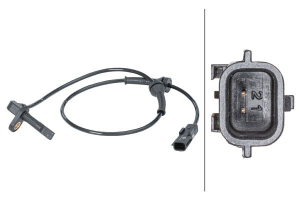 HELLA Sensor, Raddrehzahl, 2-polig, Kabel: 640mm, 6PU 012 679-911