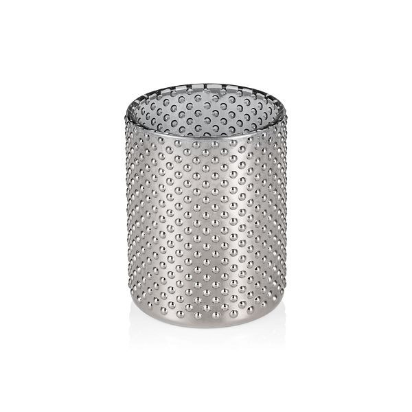 WAS Teelichtglas Nubs Metallic Cylinder YUYU, Ø 8 cm, Höhe 10 cm, Glas, 4111008