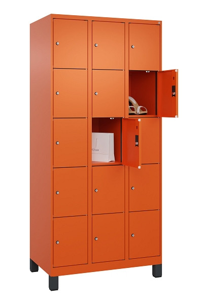 C+P Schließfachschrank Evolo PLUS, mit Füßen, 15 Fächer, 1950x900x500mm, 2004/2, 049010-305 S10023