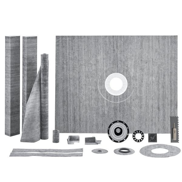 VEVOR Duschschwellen-Set, Duschwannen-Set, 60 x 48 Zoll, mit 2 Zoll Mittelflansch, ABS, wasserdicht, ABSLYTJHSABSQ8MBXV0