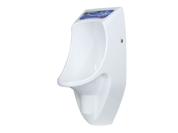 URIMAT Urinal compactplus, wasserlos, mit eingelassenem Werbedisplay, weiß, 14.001