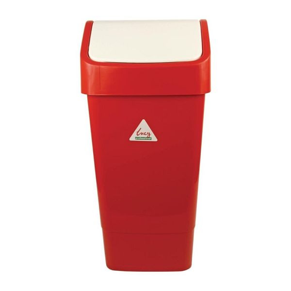 SYR Abfalleimer mit Schwingdeckel rot 50L, minimaler Kontakt, CC079