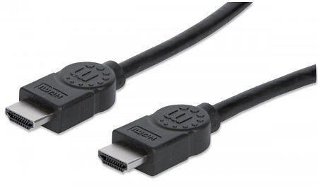 MANHATTAN High Speed HDMI-Kabel mit Ethernet-Kanal, HEC, ARC, 3D, 4K@30Hz, geschirmt, schwarz, 2 m, 323215