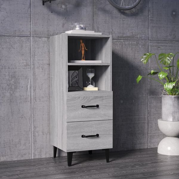 vidaXL Sideboard Grau Sonoma 34,5x34x90 cm Holzwerkstoff, 817418