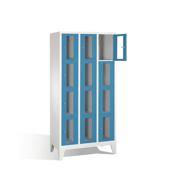 C+P Schließfachschrank Classic, H1850xB900xT500mm, Farbe: Lichtgrau / Lichtblau, 8010A304 S10003