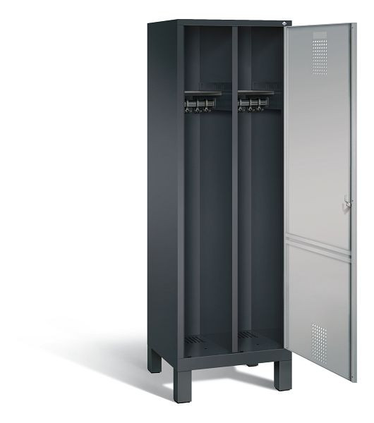 C+P Schwarz-Weiss-Spind Evolo, H1850xB610xT500mm, Farbe: Schwarzgrau / Weißaluminium, 48210-20 S10059