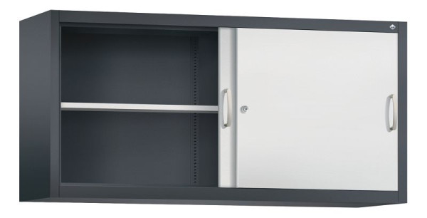 C+P Aufsatzschrank Acurado, H790xB1600xT400mm, Farbe: Schwarzgrau / Lichtgrau, Bügelgriff, 2 OH, 2145-00 S10060