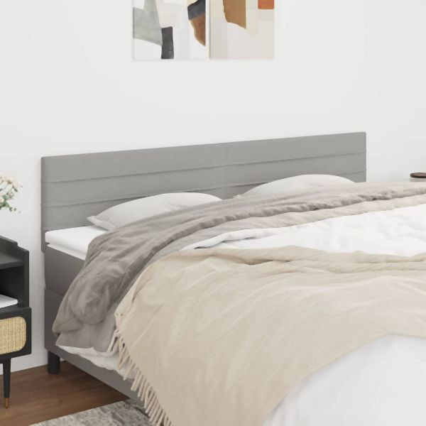 vidaXL Kopfteile 2 Stück Hellgrau 80x5x78/88 cm Stoff, 346158