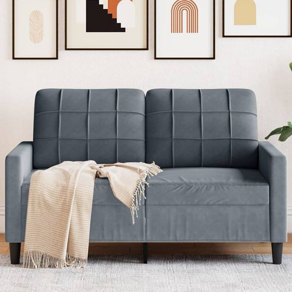 vidaXL 2-Sitzer-Sofa Dunkelgrau 120 cm Samt, Füllung: Schaumstoff, 4007615