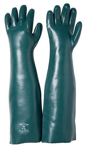 EKASTU Safety Chemikalien-Schutzhandschuhe, baumwollgefüttert, 600mm Stulpe, Kategorie III, Gr.10, VE: 1 Paar, 123675