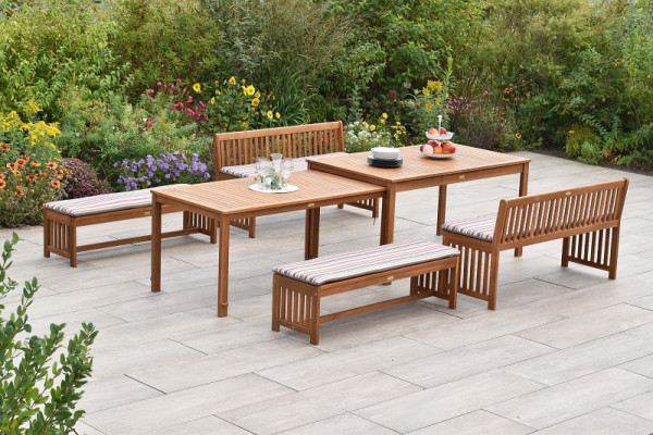 Merxx Set Hawaii, ausziehbar, multifunktional, 2 Bänke mit Rücken, inkl. Sitzkissen 2 Bänke ohne Rücken, inkl. Sitzkissen, 2 Tische, 23270-905