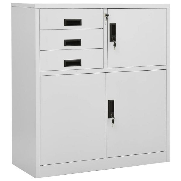 vidaXL Büroschrank Hellgrau 90x40x102 cm Stahl, Akten, 336406