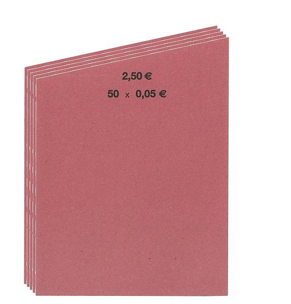 INKiESS Handrollpapier 50 Blatt 0,05 Euro rot, VE: 5 Stück, 90876350051099