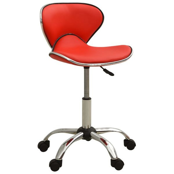 vidaXL Salon Spa Stool Red Faux Leather, stilvoll, 323675