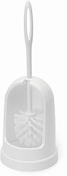 Nölle WC-Garnitur Glockenform mit Randreiniger, ca. Ø 75 mm, PP-Borste, weiß, VE: 10 Stück, 386110