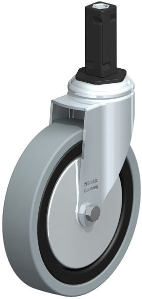 Blickle LKRA-VPA 150G-11-FA-EV13 Apparate-Lenkrolle mit Expander, Vollgummi, Grau, 848442