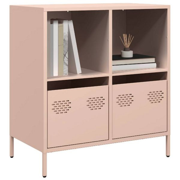 vidaXL Sideboard Rosa 68x39x73,5 cm Kaltgewalzter Stahl, 851359