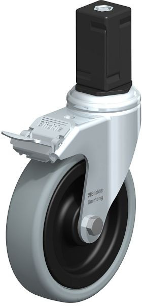 Blickle LKRA-VPA 126K-11-FI-EV17 Apparate-Lenkrolle mit Expander & Feststeller, Vollgummi, Grau, 848400