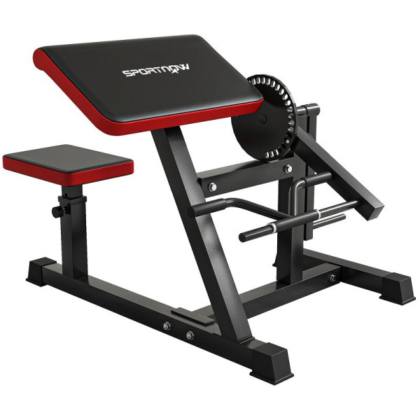 SPORTNOW Curlbank & Trizeps-Extension, 5 Sitzverstellungen, 25 Winkel, Stahl & Kunstleder, Schwarz, A91-327V00BK