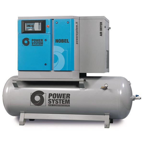 POWERSYSTEM Schraubenkompressor NOBEL 7.5-08 270 DV (IE3) LOGIN, drehzahlgeregelt mit Kältertrockner und Druckluftbehälter, 25228067