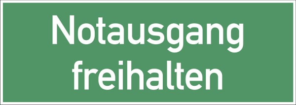 Moedel Notausgang freihalten, Kunststoff, 297x105 mm, 98500