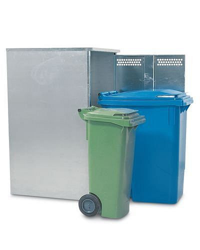 DENIOS Mülltonnen-Box Vario, für Mülltonnen bis 360 Liter, verzinkt, 173090
