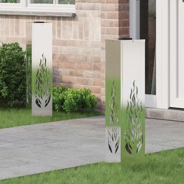 vidaXL Solar LED Weg Licht 2 pcs Rostig Wetterfeststahl, 879805