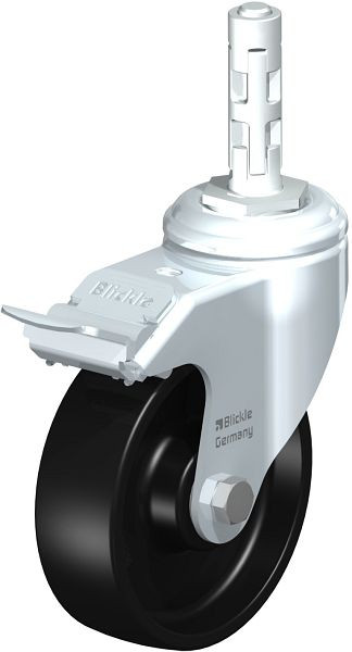 Blickle LKRA-POA 100K-11-FI-E11 Apparate-Lenkrolle mit Rückenloch & Feststeller, Polyamid, Schwarz, 750606