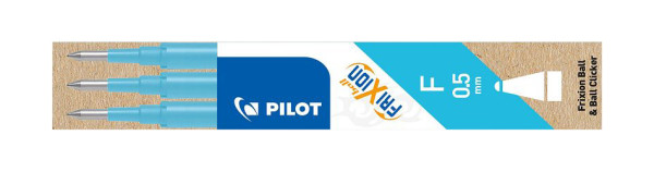PILOT Tintenrollermine FriXion BLS-FR5 - 0,3 mm, hellblau, 3er Pack, BLS-FR5-S3-LB