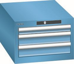 LISTA Schubladenschrank 18x27E (BxTxH) 411x572x283mm KEY Lock, Lichtblau, 3 Schubladen, Fronthöhen: 50 - 75 mm, 78.404.010