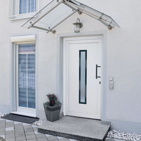 vidaXL Haustür Weiß 98x208 cm PVC, 3157081, 8720845777319
