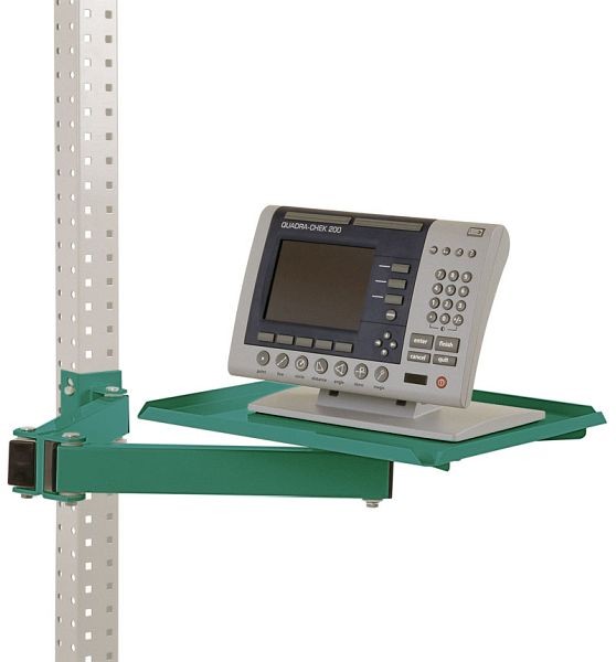 Manuflex Ablageboard, drehbar für UNIVERSAL und PROFI, BxT 570 x 370 mm, mit Doppelgelenk-Schwenkausleger, Graugrün, ZB3569.0001