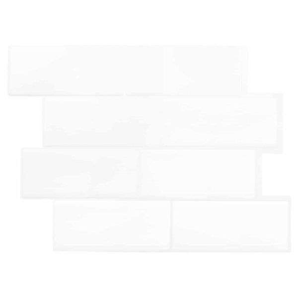 vidaXL U-Bahn-Fliese 50-teilig Weiß 29 x 21 cm Polyurethan und PET, 42046140