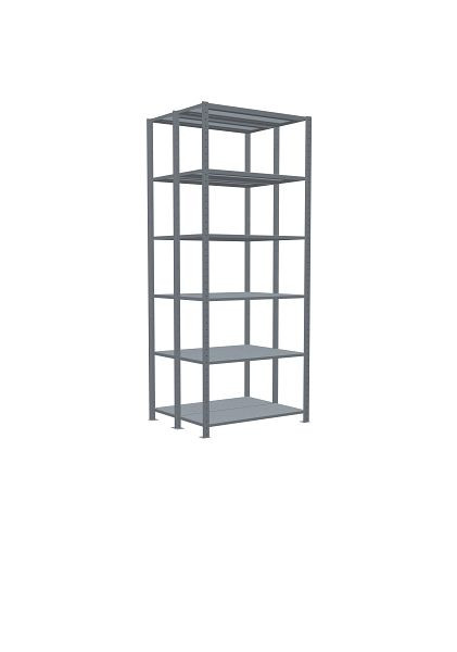 Schulte Grundregal, Steck-Doppelregal MULTIplus150, 2500 x 1000 x (2x400) mm, 2x6 Fachböden, Längenriegel, verzinkt, 17841