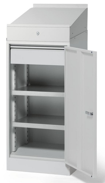 Deskin Pultschrank stationär WS PROFI SYSTEM, Lichtgrau RAL 7035, 500 x 500 x 1170 mm, 269707