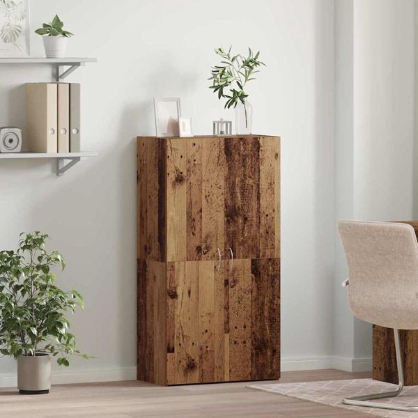 vidaXL Büroschrank mit Regal Altholz 60 x 32 x 115 cm Holzwerkstoff, 879636