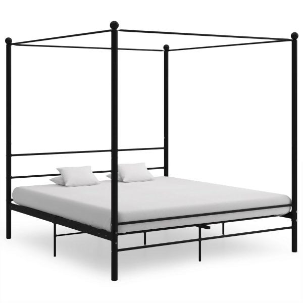 vidaXL Himmelbett Schwarz Metall 200x200 cm, elegant, 325069
