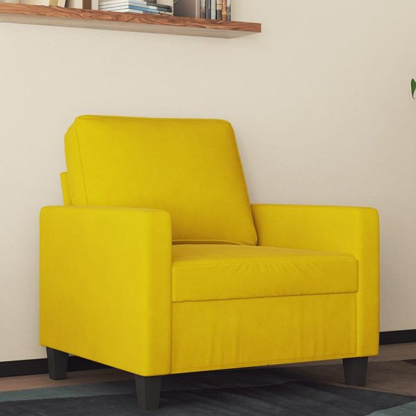 vidaXL Sessel Farbe Gelb 60 cm Samt, 359185, 8721012139114