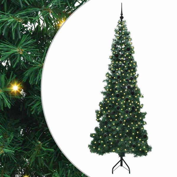 vidaXL Eckiger künstlicher Weihnachtsbaum Grün 240 cm PVC und Metall, 3397290