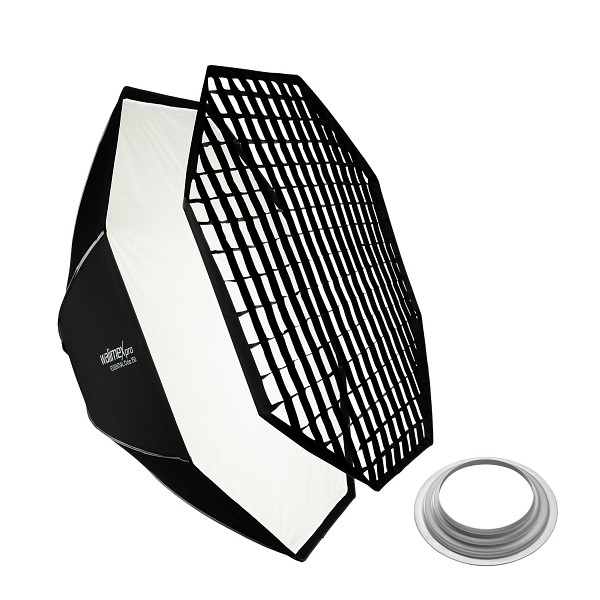 Walimex pro Essential Softbox Octagon 150cm + Softboxadapter für Hensel Expert, um 360° drehbar, inkl. Grid, 1023490