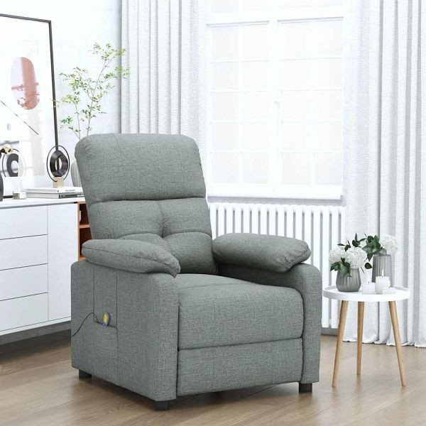 vidaXL Massagesessel Dunkelgrau Stoff, 289673, 8719883990163